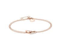 Armband LIEBESKIND BERLIN "Schmuck Geschenk Edelstahl Armkette Festive Mini Link", rosa (roségoldfarben, kristallweiß, kristallweiß), Armbänder, Damen, 21cm, Edelstahl, Armband, mit Zirkonia (synth.)