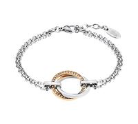 Armband LOTUS "Essentials", rosa (edelstahlfarben, roségoldfarben, kristallweiß, kristallweiß), Armbänder, Damen, 20,8cm, Edelstahl, Armband, mit Glasstein (32081913-0) edelstahlfarben, roségoldfarben