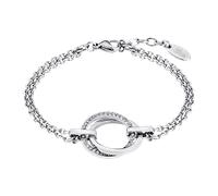 Armband LOTUS "Essentials", silber (edelstahlfarben, kristallweiß, kristallweiß), Armbänder, Damen, 20,8cm, Edelstahl, Armband, mit Glasstein (16691466-0) edelstahlfarben, kristallweiß, kristallweiß