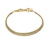 Armband LOTUS "Ionic", gold (gelbgoldfarben, kristallweiß, kristallweiß), Armbänder, Damen, 17,6cm, Edelstahl, Armband, mit Glasstein (16055606-0) gelbgoldfarben, kristallweiß, kristallweiß