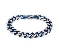Armband LOTUS "Iron Road", blau (blau, edelstahlfarben), Armbänder, Herren, 20,6cm, Edelstahl, Armband (73821933-0) blau, edelstahlfarben