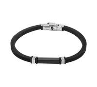 Armband LOTUS "Silent Impact", schwarz (schwarz, edelstahlfarben), Armbänder, Herren, 20cm, Edelstahl Kautschuk, Edelstahl, Kautschuk, Armband (61345317-0) schwarz, edelstahlfarben