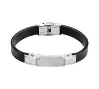 Armband LOTUS "Temptation Game", schwarz, edelstahlfarben, Armbänder, Herren, 22cm, Edelstahl Leder, Edelstahl, Leder, Armband (22975760-0) schwarz, edelstahlfarben