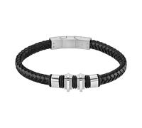 Armband LOTUS "Temptation Game", schwarz (schwarz, edelstahlfarben), Armbänder, Herren, 22,3cm, Edelstahl Kautschuk Leder, Edelstahl, Kautschuk, Leder, Armband (49316068-0) schwarz, edelstahlfarben