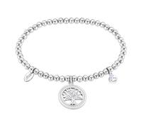 Armband LOTUS "Urban Woman - Baum des Lebens", edelstahlfarben, kristallweiß, kristallweiß, Armbänder, Damen, 17cm, Edelstahl, Armband, mit Glasstein (17831339-0) edelstahlfarben, kristallweiß, krista