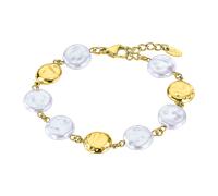 Armband LOTUS "Urban Woman", gold (gelbgoldfarben, perlmuttfarben), Armbänder, Damen, 20,5cm, Edelstahl Perlen, Edelstahl, Perlen, Armband, mit Glasperle (22824521-0) gelbgoldfarben, perlmuttfarben