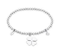 Armband LOTUS "Urban Woman - Kleeblatt", edelstahlfarben, kristallweiß, kristallweiß, Armbänder, Damen, 17cm, Edelstahl, Armband, mit Glasstein (97430046-0) edelstahlfarben, kristallweiß, kristallweiß