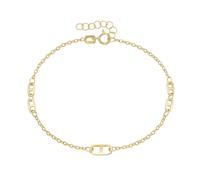 Armband LUIGI MERANO "Ankerkette mit Elementen, Gold 375", gold, Armbänder, Damen, 18cm, Gelbgold 375, Armband (96477359-0) gold