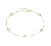 Armband LUIGI MERANO "Ankerkette mit Zirkonia, Gold 375" Armbänder Gr. 19 cm, Gelbgold 375, goldfarben (gold) Damen (38791456-0) gold