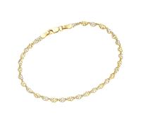 Armband LUIGI MERANO "Armband Singapurkette bicolor, Gelbgold 375", gold (goldfarbig, silberfarbig, bicolor), Armbänder, Damen, 19cm, Gelbgold 375, Armband (44026645-0) goldfarbig, silberfarbig, bicol