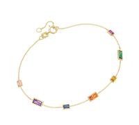 Armband LUIGI MERANO "mit farbigen Steinen, Gold 375", bunt (mehrfarbig), Armbänder, Damen, 19cm, Gelbgold 375, Armband (55241261-0) mehrfarbig