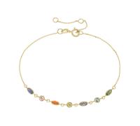 Armband LUIGI MERANO "mit farbigen Zirkonia, Gold 585", mehrfarbig, Armbänder, Damen, 19cm, Gelbgold 585, Armband (98742208-0) mehrfarbig