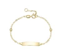 Armband LUIGI MERANO "mit Identy Gravur-Plättchen für Kinder, Gold 375", gold, Armbänder, Damen, 14cm, Gelbgold 375, Armband (59354133-0) gold