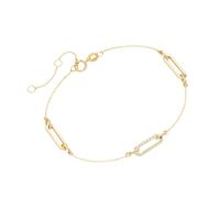 Armband LUIGI MERANO "mit länglichen Gliedern, Zirkonia Steinen, Gold 375" Armbänder Gr. 19 cm, Gelbgold 375, goldfarben (gold) Damen Gliederarmband Gliederarmbänder (54708352-0)