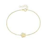 Armband LUIGI MERANO "mit Mittelteil Blüte strukturiert, Gold 375", gold, Armbänder, Herren, 18cm, Gelbgold 375, Armband (82576112-0) gold