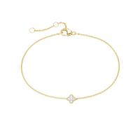 Armband LUIGI MERANO "Mittelteil Blüte, mit funkelnden Brillanten, Gold 585" Armbänder Gr. 19 cm, Gelbgold 585, goldfarben (gold) Damen Armbänder (73305635-0)