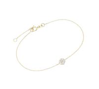 Armband LUIGI MERANO "Mittelteil Blüte mit Zirkonia, Gold 375", gold, Armbänder, Damen, 19,5cm, Gelbgold 375, Armband (99010216-0) gold