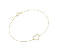 Armband LUIGI MERANO "Mittelteil Herz mit Zirkonia, Gold 375", gold, Armbänder, Damen, 19,5cm, Gelbgold 375, Armband (62195550-0) gold