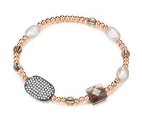 Armband LULU & JANE "LJ121", roségold, weiß, Armbänder, Damen, Metall, Armband, Metall-Legierung (18202625-0) roségold, weiß