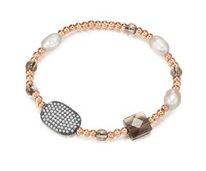 Armband LULU & JANE "LJ121", roségold, weiß, Armbänder, Damen, Metall, Armband, Metall-Legierung (18202625-0) roségold, weiß