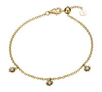 Armband LYOMI "585/- Gelbgold 3 synth. Diam. 0,12ct.", gold (gelb), Armbänder, Damen, 16,5cm, Gold, glänzend, Armband (19507737-0) gelb