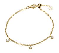 Armband LYOMI "585/- Gelbgold 3 synth. Diam. 0,16ct.", gold (gelb), Armbänder, Damen, 15,5cm, Gold, glänzend, Armband (86623255-0) gelb