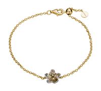 Armband LYOMI "585/- GG/WG Kirschblüte 6 synth. Diam. 0,04ct.", mehrfarbig, Armbänder, Damen, 17,5cm, Gold, glänzend, matt, Armband (44551501-0) mehrfarbig