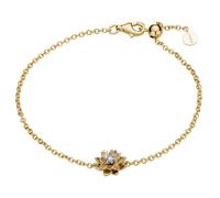 Armband LYOMI "585/- GG/WG Lotusblüte 1 synth. Diam. 0,05ct.", mehrfarbig, Armbänder, Damen, 17cm, Gold, glänzend, matt, Armband (86125733-0) mehrfarbig