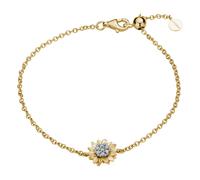 Armband LYOMI "585/- GG/WG Sonnenblume 7 synth. Diam. 0,10ct.", gold (gelb), Armbänder, Damen, 15,5cm, Gold, glänzend, matt, Armband (53580358-0) gelb