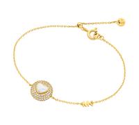 Armband MICHAEL KORS "Schmuck Geschenk Silber 925 Armschmuck Herz Premium", gelbgoldfarben, kristallweiß, perlmuttfarben, kristallweiß, Armbänder, Damen, 18cm, Perlen Silber 925 (Sterlingsilber), Perl
