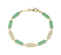 Armband "mit Emaille-Einlagen und Zirkonia, Silber 925", Damen, Gr. 18cm, Silber 925 (Sterlingsilber), gold, GIORGIO MARTELLO MILANO, Armbänder Armband (52317857-0) gold