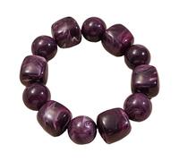 Armband mit runden quadratischen Kunstperlen aus Polyacrylat, flexible Größe, Modeschmuck, Acrylperlen für Damen, One Size, Wie beschrieben