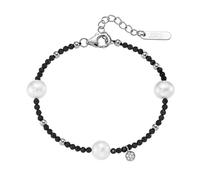 Giorgio Martello Milano Armband Armband mit Süßwasser-Perlen und Ziersteinen, Silber 925