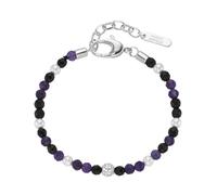 Armband "mit Zirkonia, Steinkugeln und Muschelkern-Perlen, Silber 925", lila, GIORGIO MARTELLO MILANO, Armbänder, Damen, 20cm, Silber 925 (Sterlingsilber), Armband (83389513-0) lila