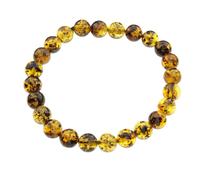 Armband OSTSEE-SCHMUCK "Ostsee-Schmuck Armband Kugel 8 mm Armband Kugel 8 mm", grün, Armbänder, Damen, 19cm, Bernstein, Armband (27395403-0) grün