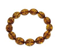 Armband OSTSEE-SCHMUCK "- Olive 17x12 mm - Bernstein -" Gr. 19, braun (bernsteinfarben, braun), Armbänder, Damen, Bernstein, Armband (12045259-19) bernsteinfarben, braun