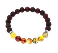 Armband OSTSEE-SCHMUCK "- Vivi 8 mm - Bernstein -" Gr. 19, bunt (mehrfarbig), Armbänder, Damen, Bernstein, Armband (48113057-19) mehrfarbig