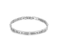Armband POLICE "Bond", edelstahlfarben, schwarz, schwarz, Armbänder, Herren, 21,5cm, Edelstahl, Armband, mit Kristallstein (synth.) (63238209-0) edelstahlfarben, schwarz, schwarz