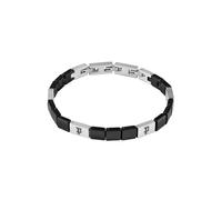 Armband POLICE "Ceramica II", edelstahlfarben, schwarz, Armbänder, Herren, 22cm, Edelstahl, Armband (17084124-0) edelstahlfarben, schwarz