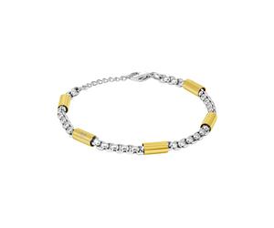 Armband POLICE "Radius", gold (edelstahlfarben, gelbgoldfarben), Armbänder, Herren, 22,5cm, Edelstahl, Armband (38624026-0) edelstahlfarben, gelbgoldfarben