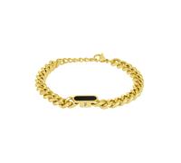 Armband POLICE "Vigor", gold (gelbgoldfarben, schwarz), Armbänder, Herren, 22cm, Edelstahl, Armband, teilweise mit Perlmutt (synth.) (14001306-0) gelbgoldfarben, schwarz