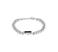 Armband POLICE "Vigor", silber (edelstahlfarben, schwarz), Armbänder, Herren, 22cm, Edelstahl, Armband, teilweise mit Perlmutt (synth.) (48146315-0) edelstahlfarben, schwarz