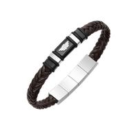 Armband POLICE "Wavebreaker", braun (braun, schwarz, edelstahlfarben), Armbänder, Herren, 22cm, Edelstahl Kautschuk Leder, Edelstahl, Kautschuk, Leder, Armband (70598054-0) braun, schwarz, edelstahlfa