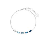Armband S.OLIVER "2031408", bunt (silberfarben, weiß, blau, blau, weiß), Armbänder, Damen, 20cm, Silber 925 (Sterlingsilber), Armband, mit Zirkonia (synth.) (97584834-0)