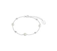 Armband S.OLIVER "2034394", bunt (silberfarben, weiß, weiß), Armbänder, Damen, 20cm, Perlen Silber 925 (Sterlingsilber), Perlen, Silber 925 (Sterlingsilber), Armband, mit Zirkonia (synth.) - mit Musch