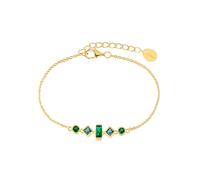 Armband S.OLIVER "2036882", grün (gelbgoldfarben, grün, türkis, grün, türkis), Armbänder, Damen, 20cm, Silber 925 (Sterlingsilber), Armband, mit Zirkonia (synth.) (39127042-0) gelbgoldfarben, grün, tü
