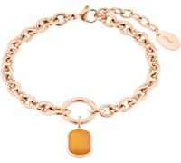 Armband S.OLIVER "2037971", orange (roségoldfarben, apricot, apricot), Armbänder, Damen, 20cm, Edelstahl, Armband, mit Aventurin (70260420-0) roségoldfarben, apricot, apricot