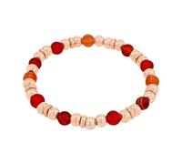 Armband S.OLIVER "2039847", gold (roségoldfarben, orange, rosa, rot, orange, rosa, rot), Armbänder, Damen, 17cm, Edelstahl, mit Chalcedon, Chalcedon, Achat (10505660-0) roségoldfarben, orange, rosa, r
