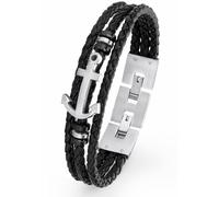 s.Oliver Lederarmband für Herren, Edelstahl, Anker Herrenschmuck Armband Weiss Produkte (1.0 pieces)