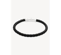 s.Oliver Herren Bracelet - Armband aus Echtleder - IP Schwarz - 22 cm - wasserfest & hautfreundlich